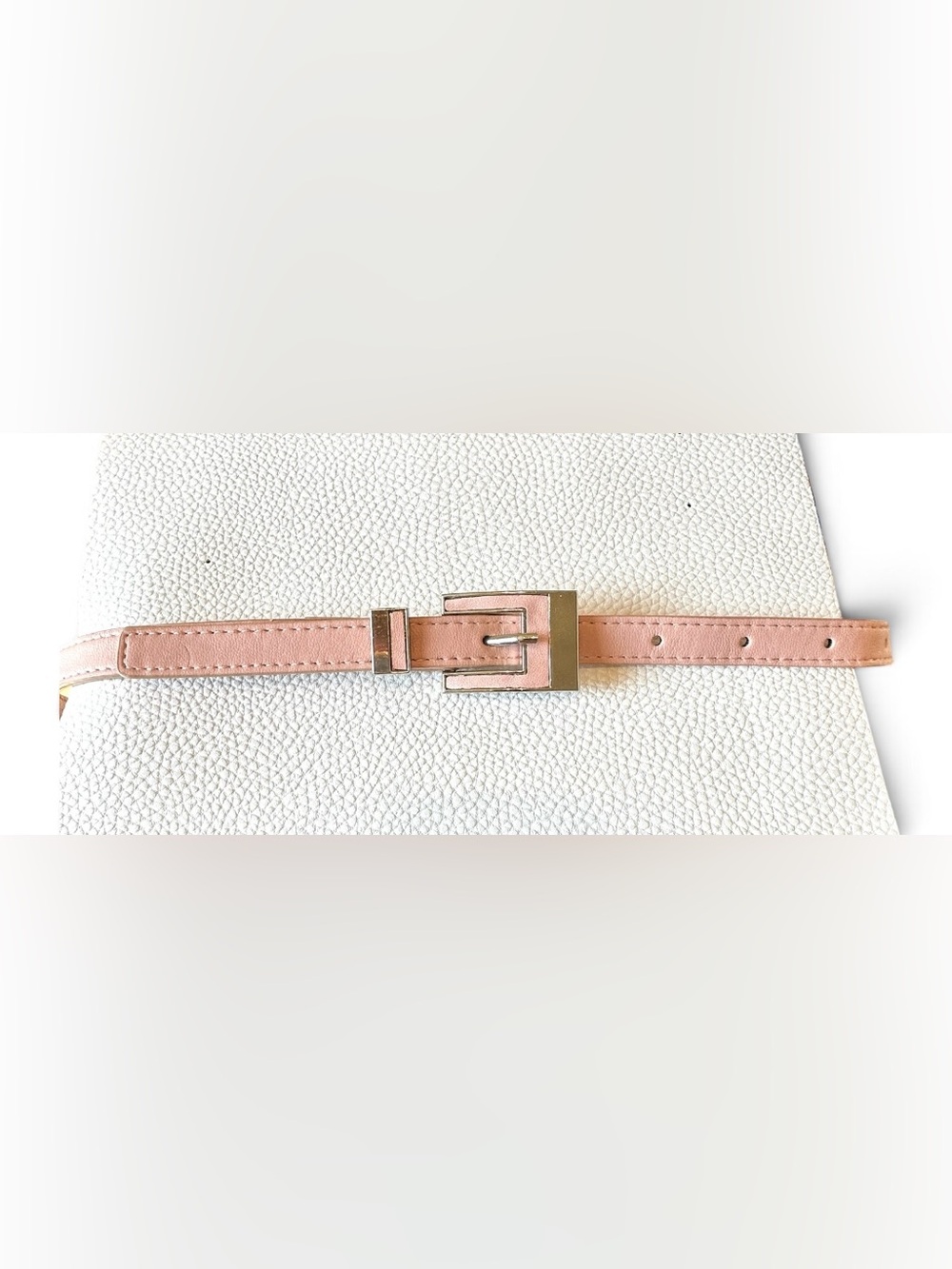 Juicy Couture Blush Pink Belt S/M Gold Tone Buckle Heart Logo 39”